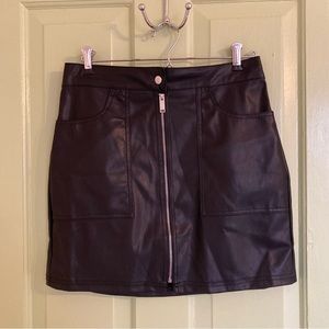 Black Pleather Mini Skirt Size Medium
